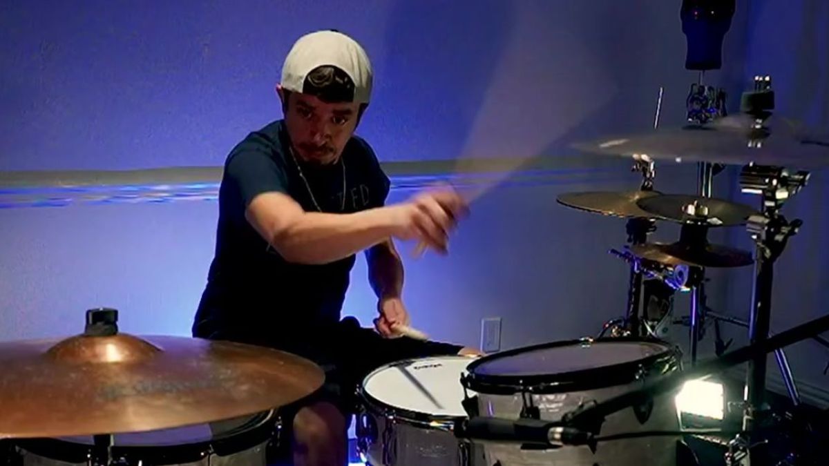 Joe Maurer performing on drums
